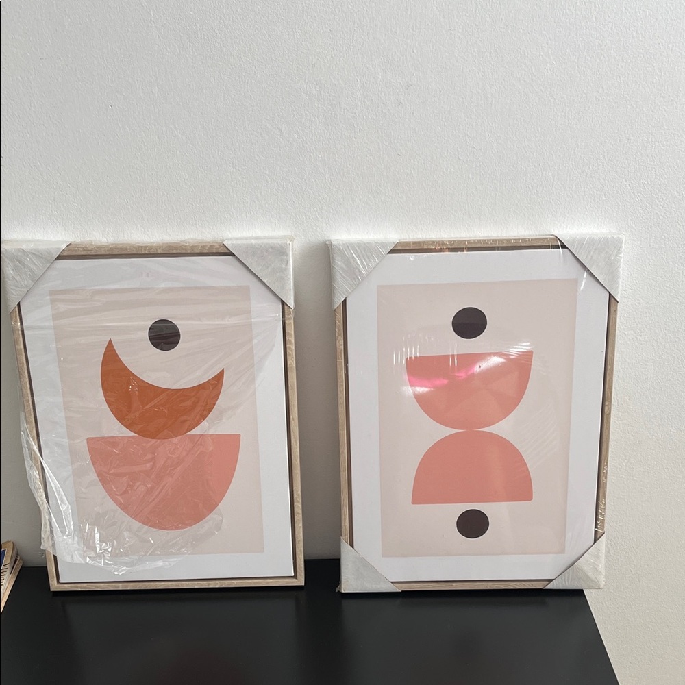 Modern Abstract Art Prints - Pink and Orange